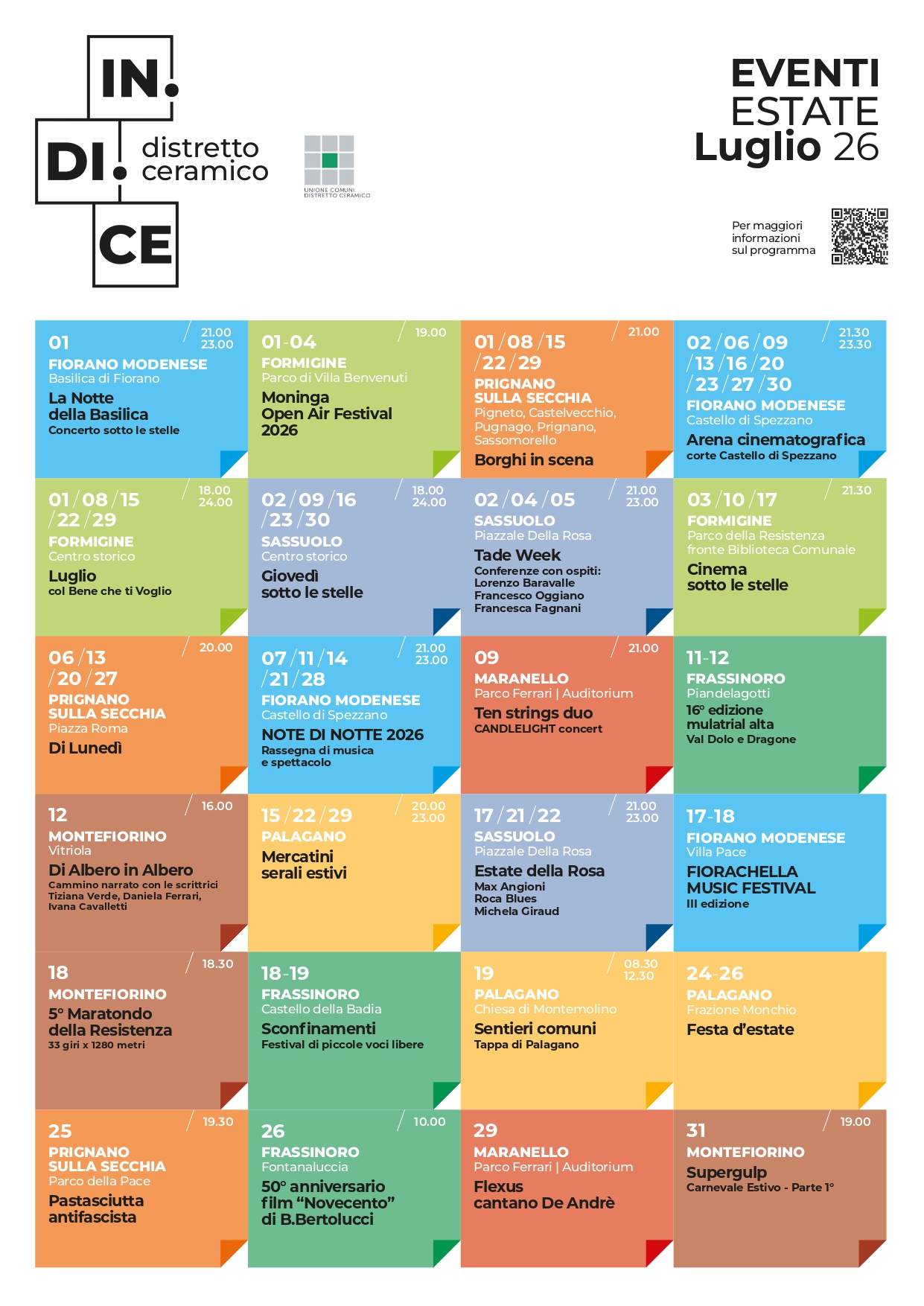 versione grafica del calendario eventi